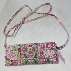 Vera Bradley Crossbody Clutch Pinwheel Pink Purse Wallet Quilted Discontinued